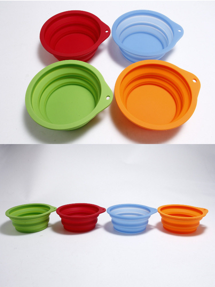 Portable cat bowl pet silicone tableware